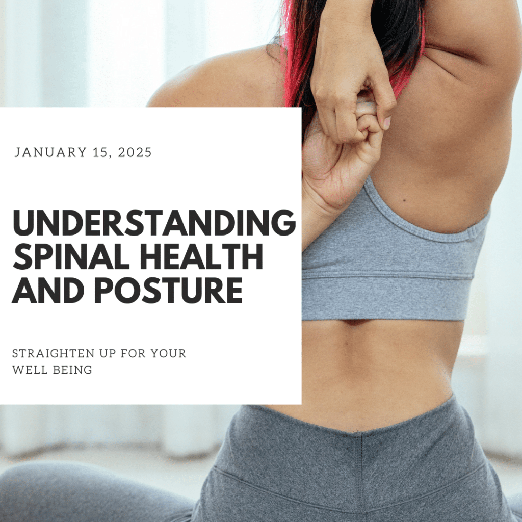 A woman in a sports bra stretching her shoulder, promoting spinal health and good posture for overall wellbeing.