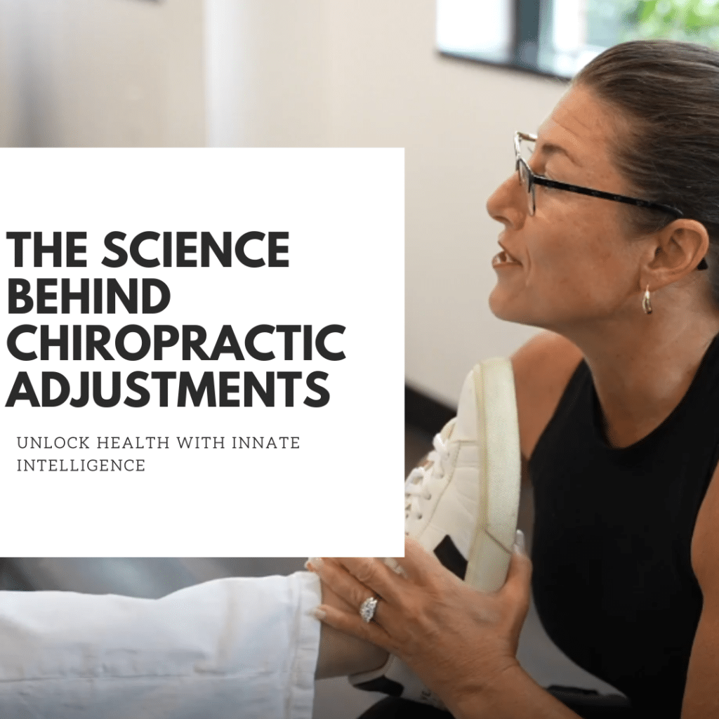 A chiropractor demonstrates an adjustment technique, emphasizing the science of chiropractic care in a modern clinic setting.